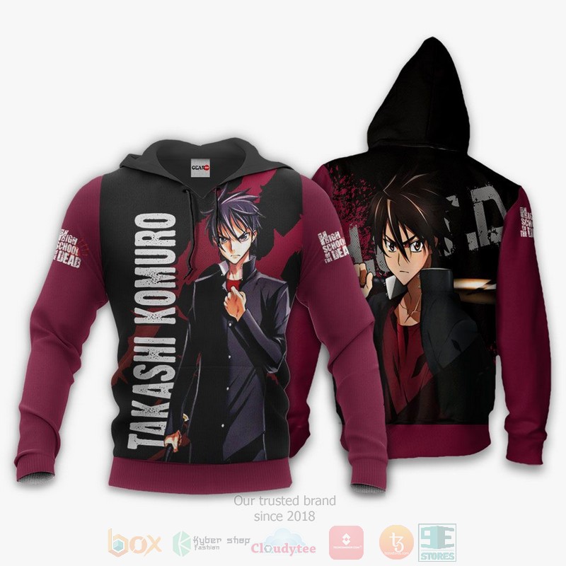 BEST Anime Highschool Of Dead Takashi Komuro All Over Print Hoodie-Bomber Jacket 3 Highschool Of Dead Takashi Komuro Anime 3D Hoodie Bomber Jacket 1 2
