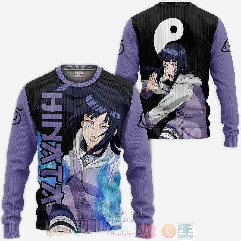 BEST Anime Hinata Hyuga Naruto All Over Print Hoodie-Bomber Jacket 2 Hinata Hyuga Naruto Anime 3D Hoodie Bomber Jacket 1