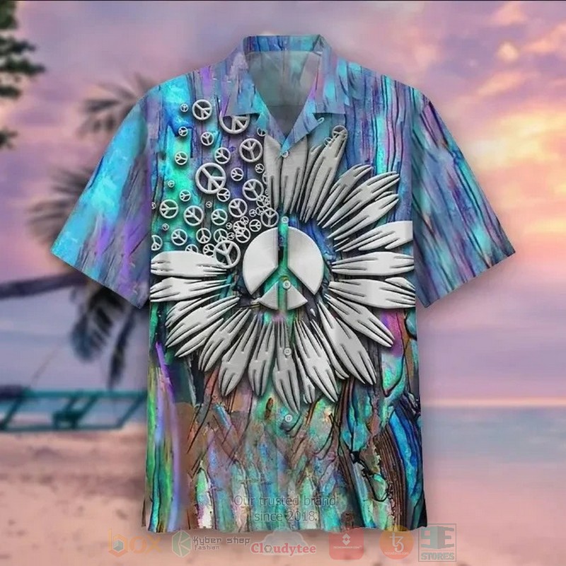 Hippie Flower Short Sleeve Hawaiian Shirt