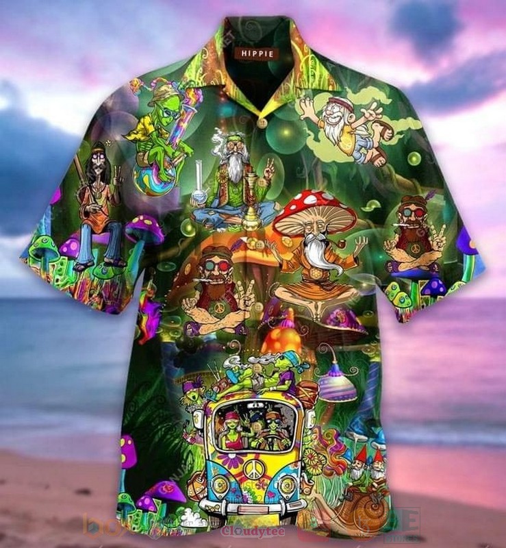 Hippie Car Short Sleeve Hawaiian Shirt