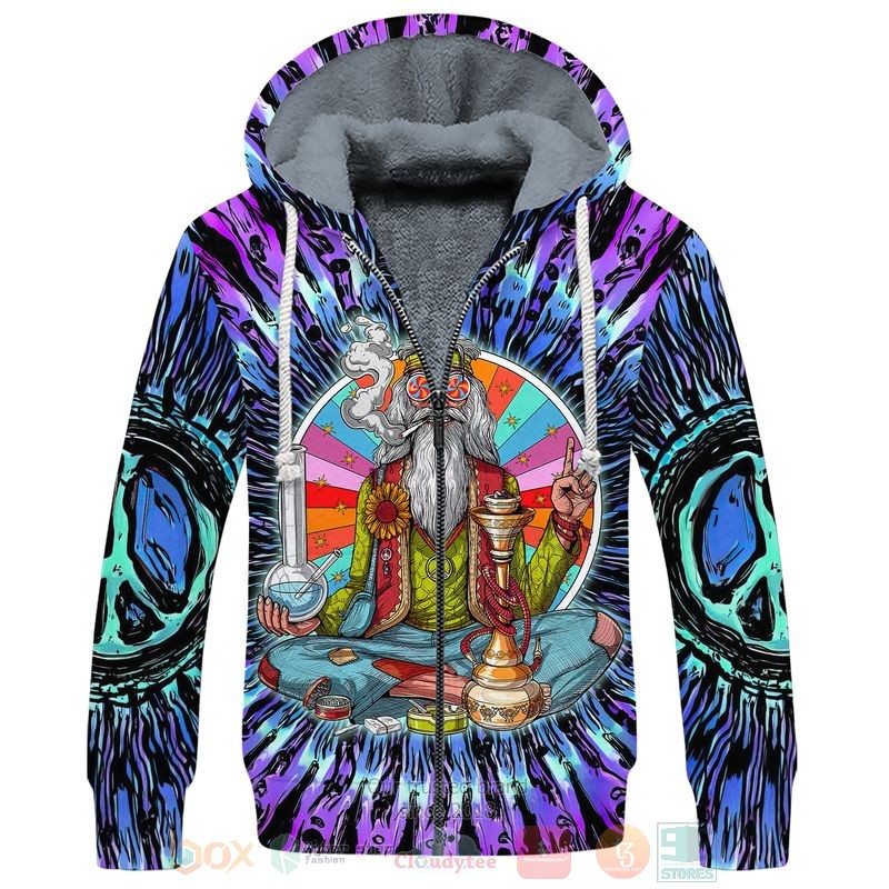 Hippie Stoner Smoking Weed 3D Fleece Hoodie