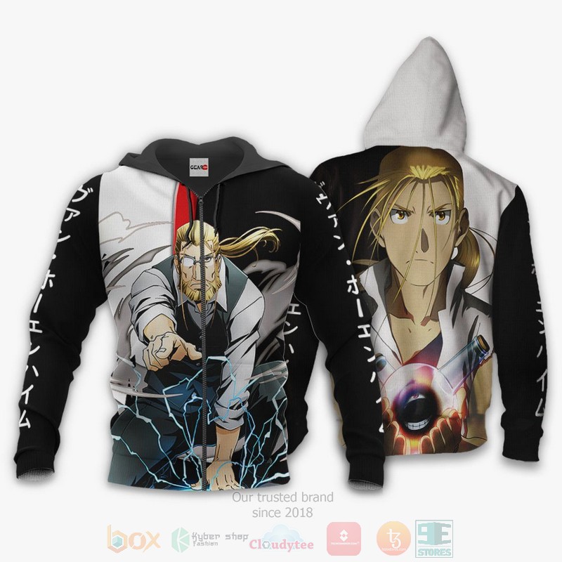 Hohenheim Van Custom Fullmetal Alchemist Anime 3D Hoodie Bomber Jacket