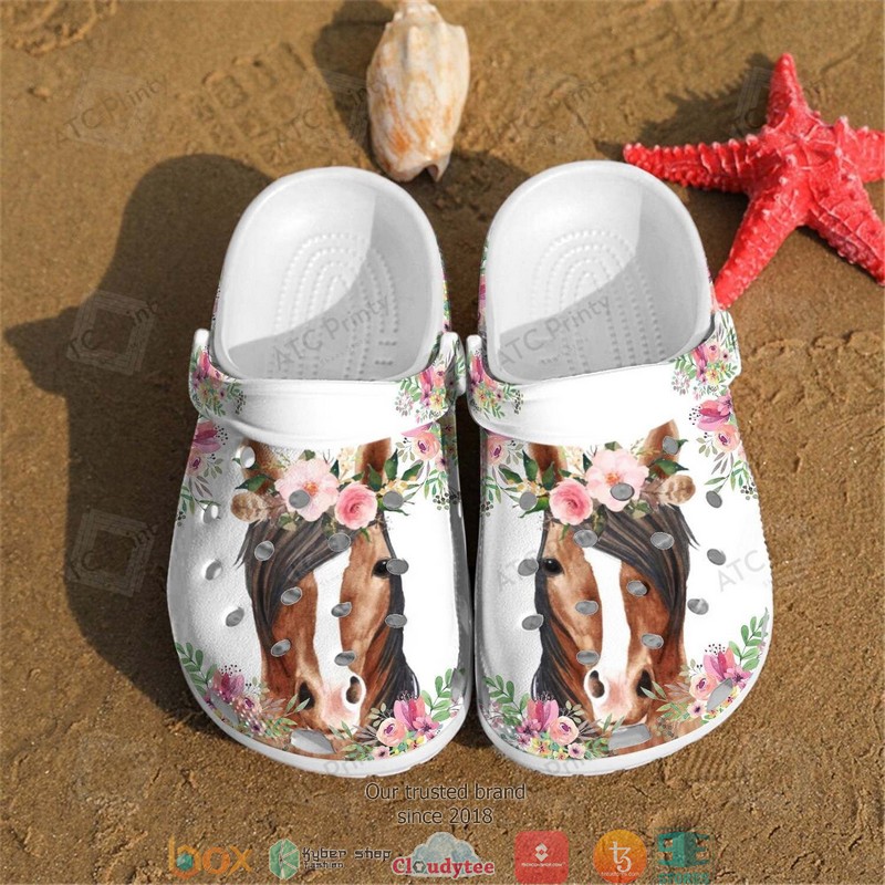Horse Flowers Crocband Clogs