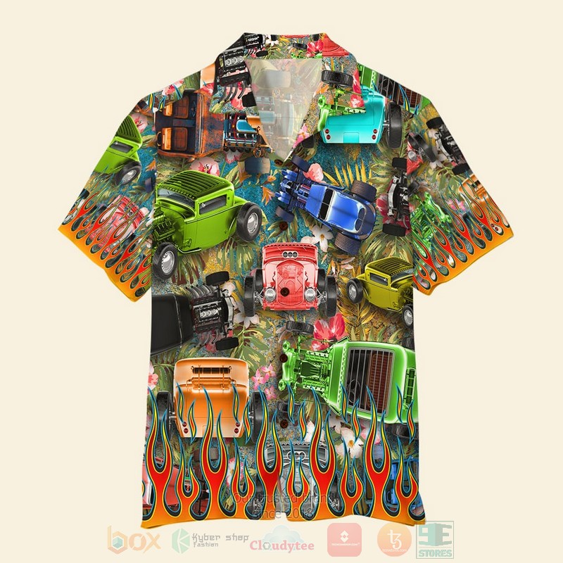 BEST Hot Rod Colorful Racing Cars Theme 3D Aloha Shirt word3