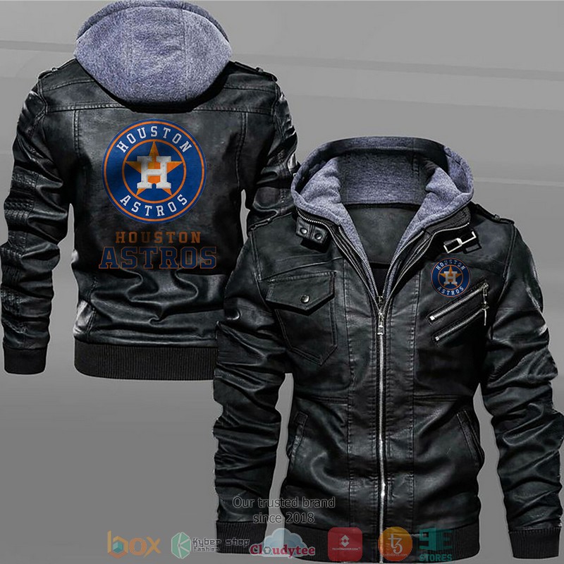 Houston Astros Black Brown Leather Jacket