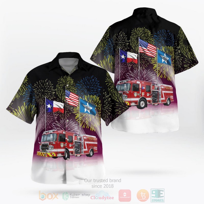 BEST Houston Fire Department 3D Aloha Shirt word3