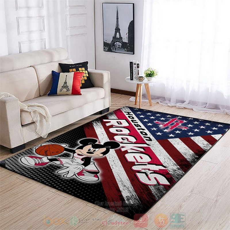 Houston Rockets Nba Team Logo Mickey Us Area Rugs