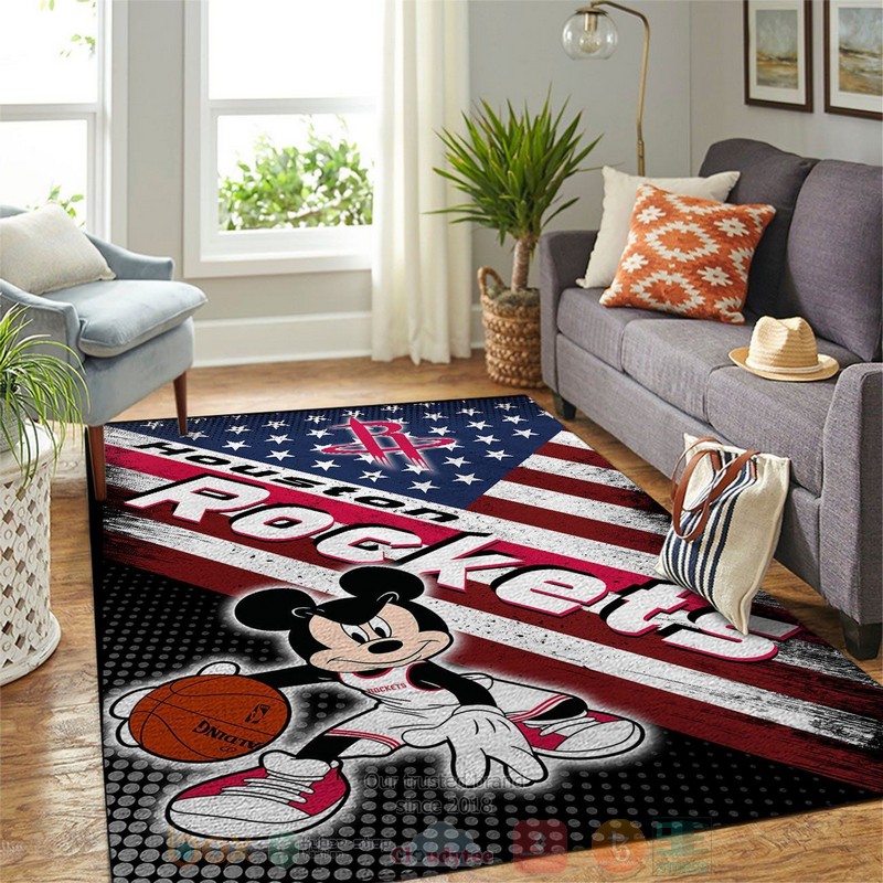 Houston Rockets Nba Team Logo Mickey Us Area Rugs 1
