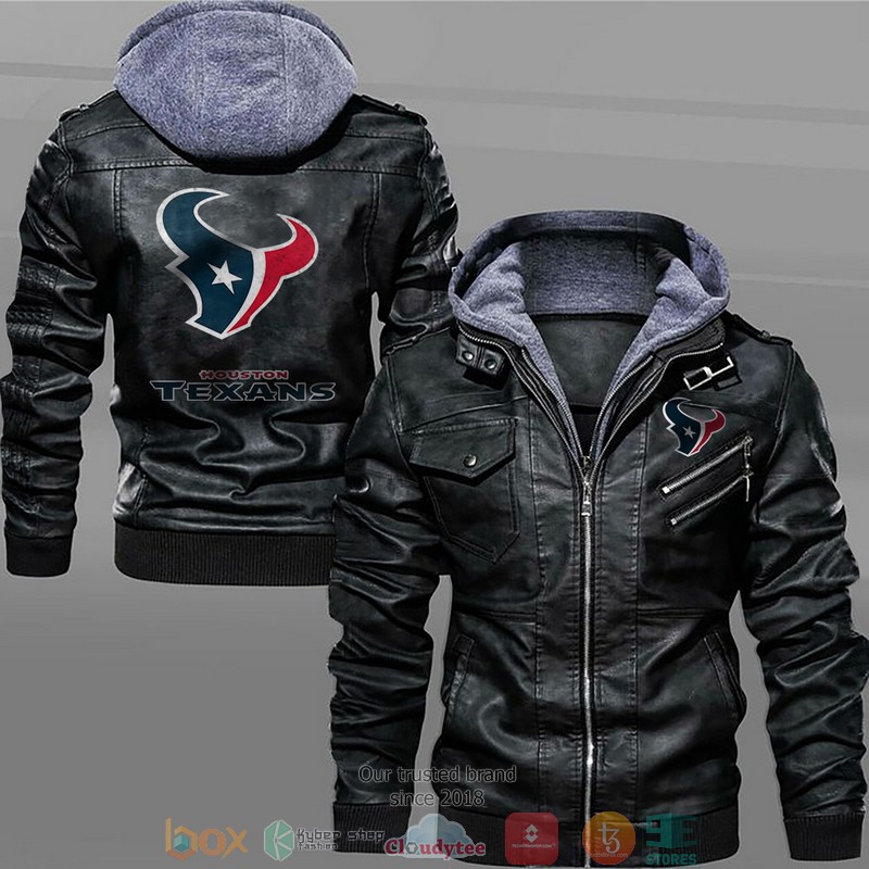 Houston Texans Black Brown Leather Jacket 5 Houston Texans Black Brown Leather Jacket