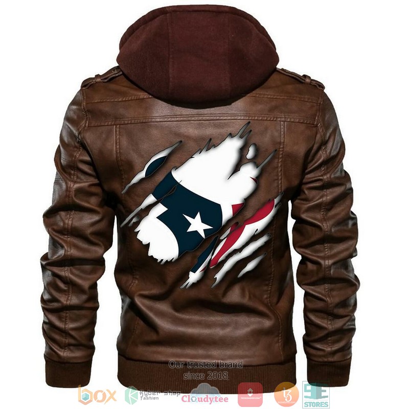 Houston Texans NFL Football Sons Of Anarchy Brown Leather Jacket