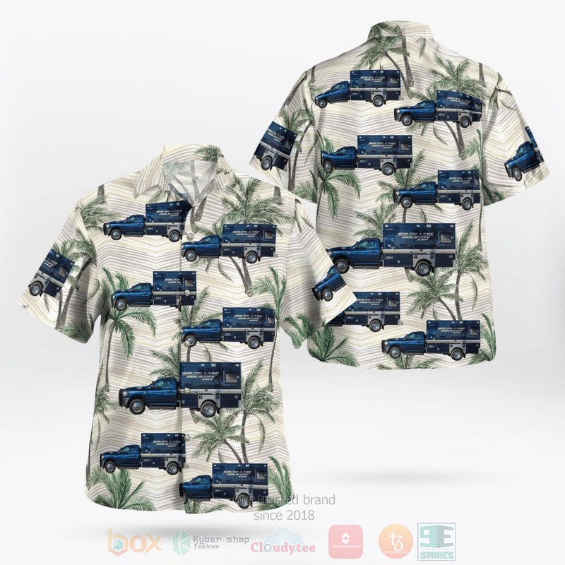 BEST Houston, Texas, South Lake Houston EMS 3D Aloha Shirt word3