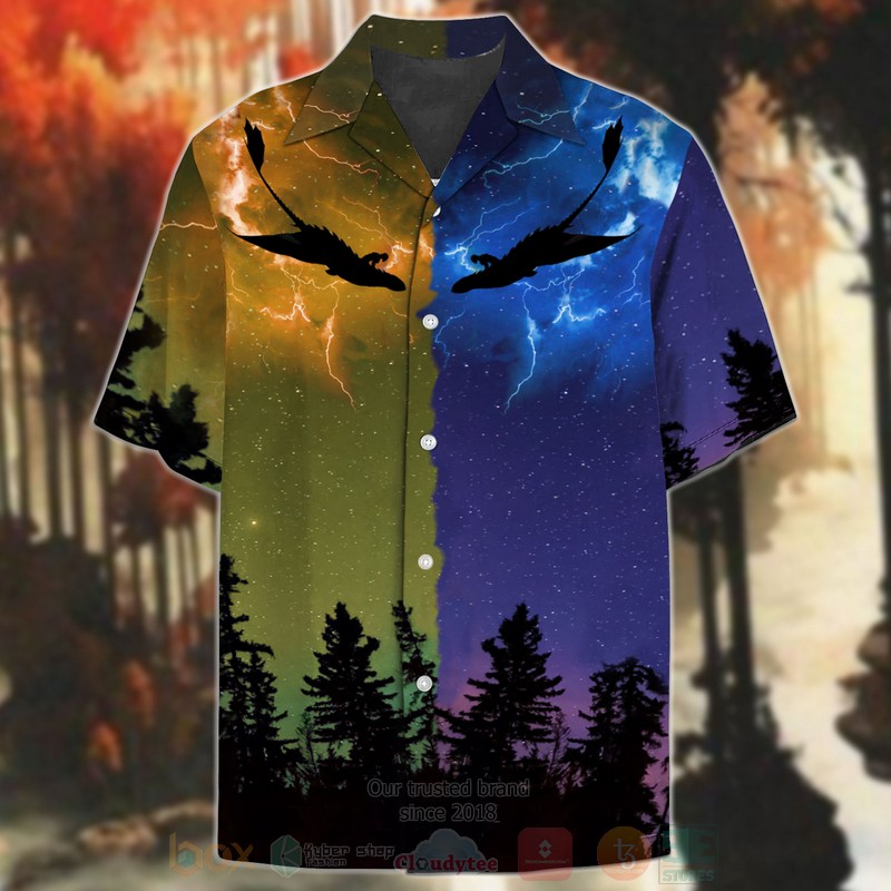 How To Train Your Dragon Green Blue Hawaiian Shirt