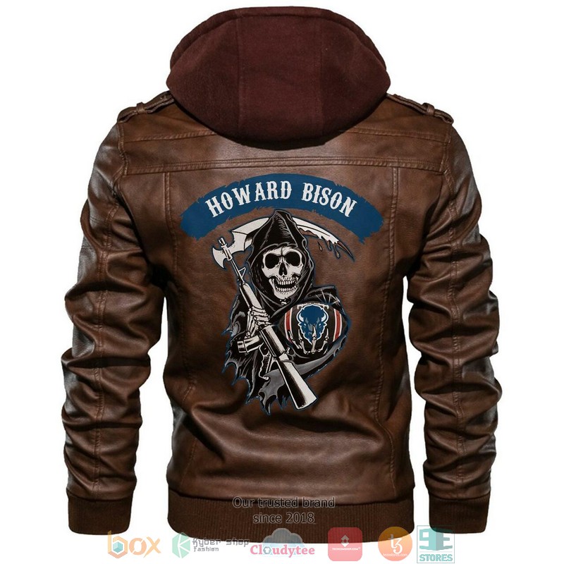 Howard Bison NCAA Football Sons Of Anarchy Brown Leather Jacket 11 Howard Bison NCAA Football Sons Of Anarchy Brown Leather Jacket