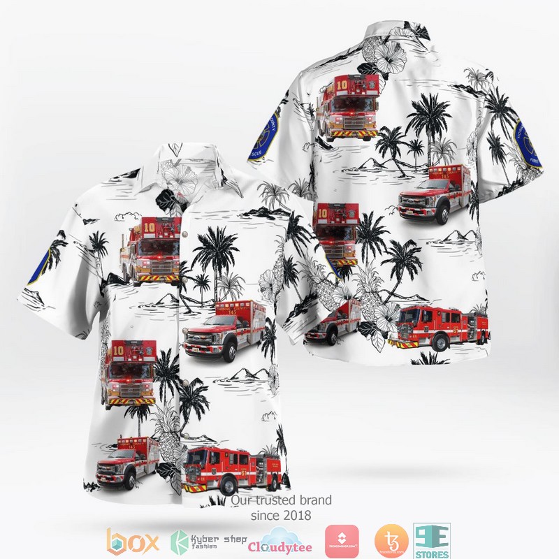 Howard County Department of Fire and Rescue Hawaiian Shirt word1