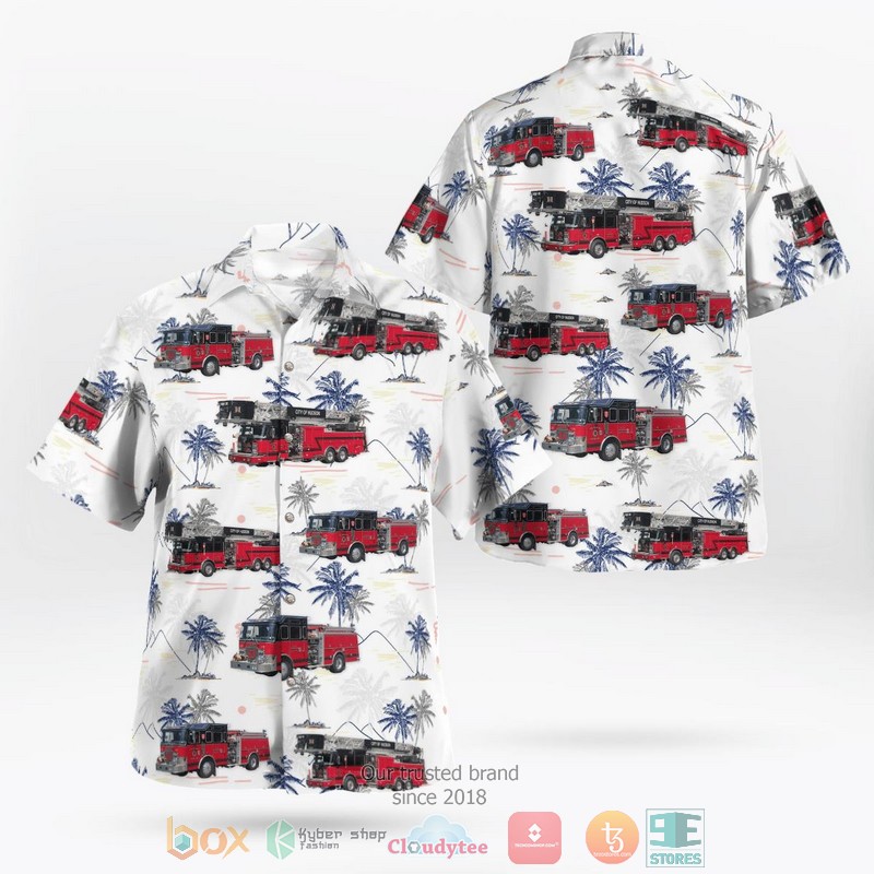 Hudson New York City of Hudson Fire Department Hawaiian Shirt word1