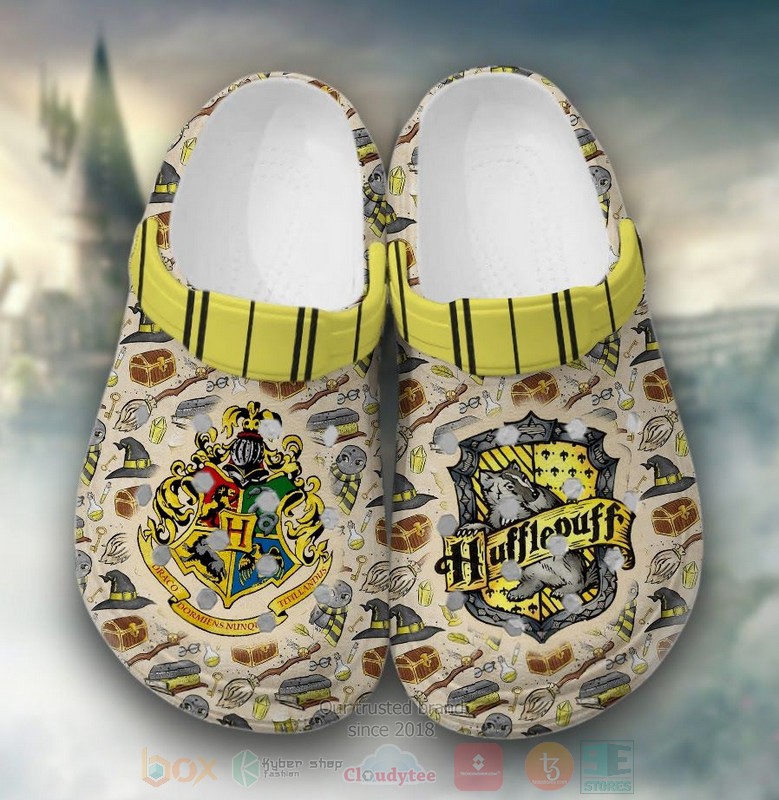 Hufflepuff Harry Potter Cream Crocband Crocs Clog Shoes