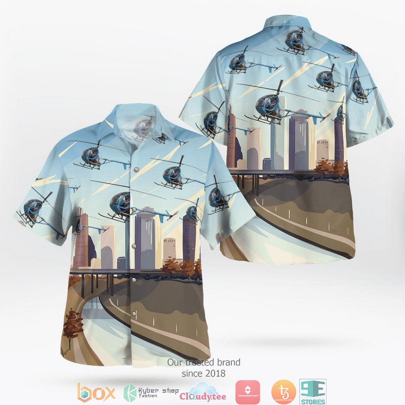 Hughes 269C - N7492F Houston Police Department Helicopter 3D Hawaii Shirt 1 Hughes 269C N7492F Houston Police Department Helicopter 3D Hawaii Shirt
