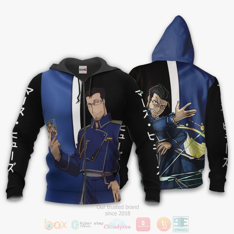 Hughes Maes Custom Fullmetal Alchemist Anime 3D Hoodie Bomber Jacket