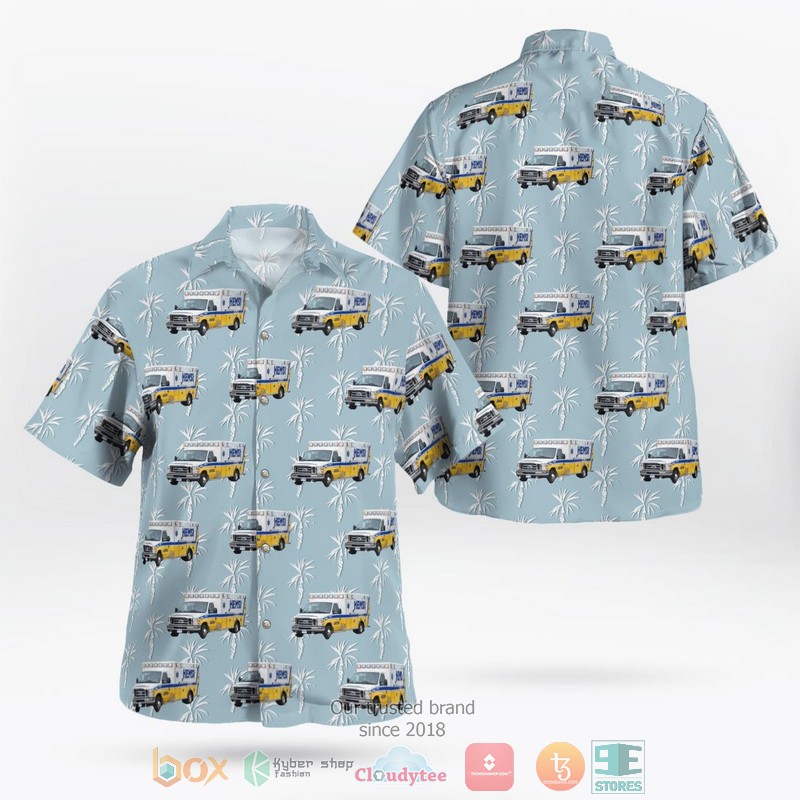 Huntsville Emergency Medical Services Alabama HEMSI Ambulance Hawaiian Shirt word3
