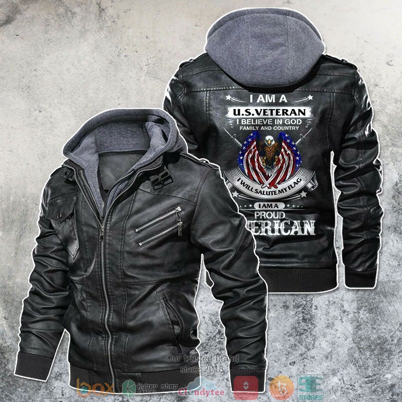 I Bring Freedom Veteran I Am A Proud American Leather Jacket