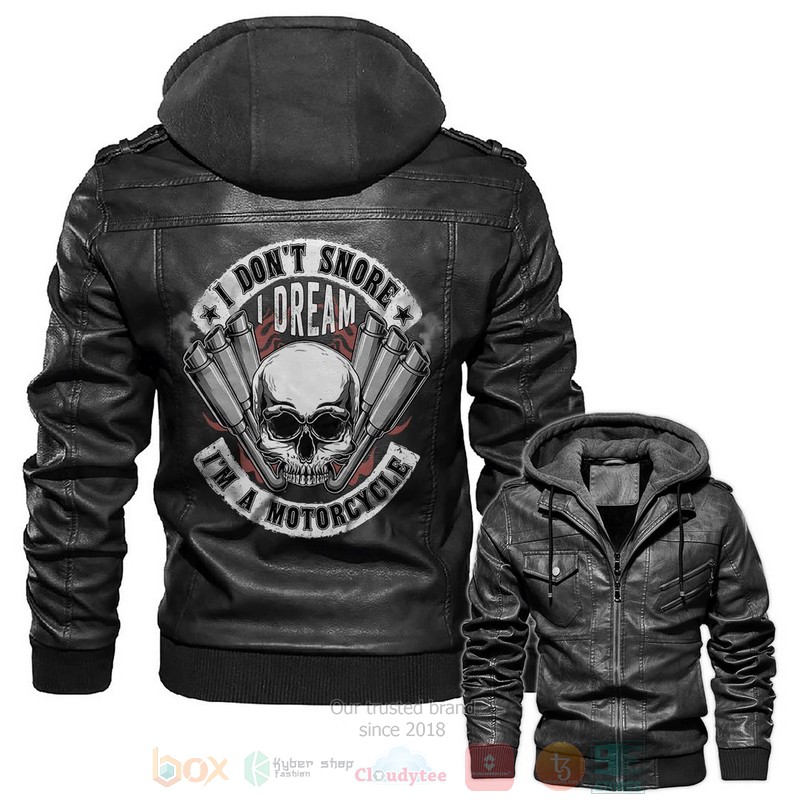 BEST I Don't Snore I Dream I'm A Motorcycle Skull Zipper Jacket Leather 2 I Dont Snore I Dream Im A Motorcycle Skull Leather Jacket 1