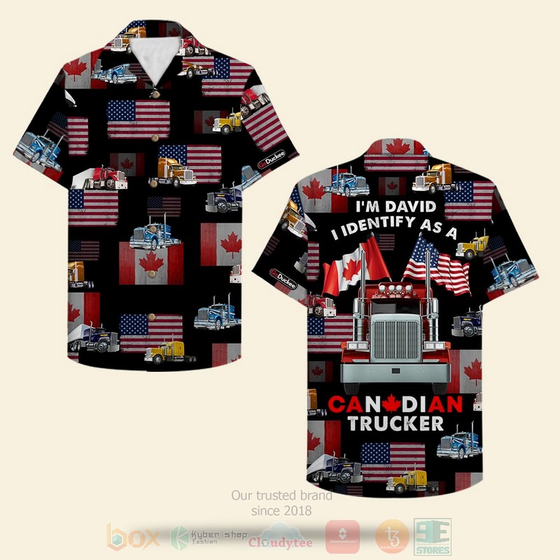 BEST I Identify As A Trucker Canada & American Truck Custom Name 3D Aloha Shirt word1