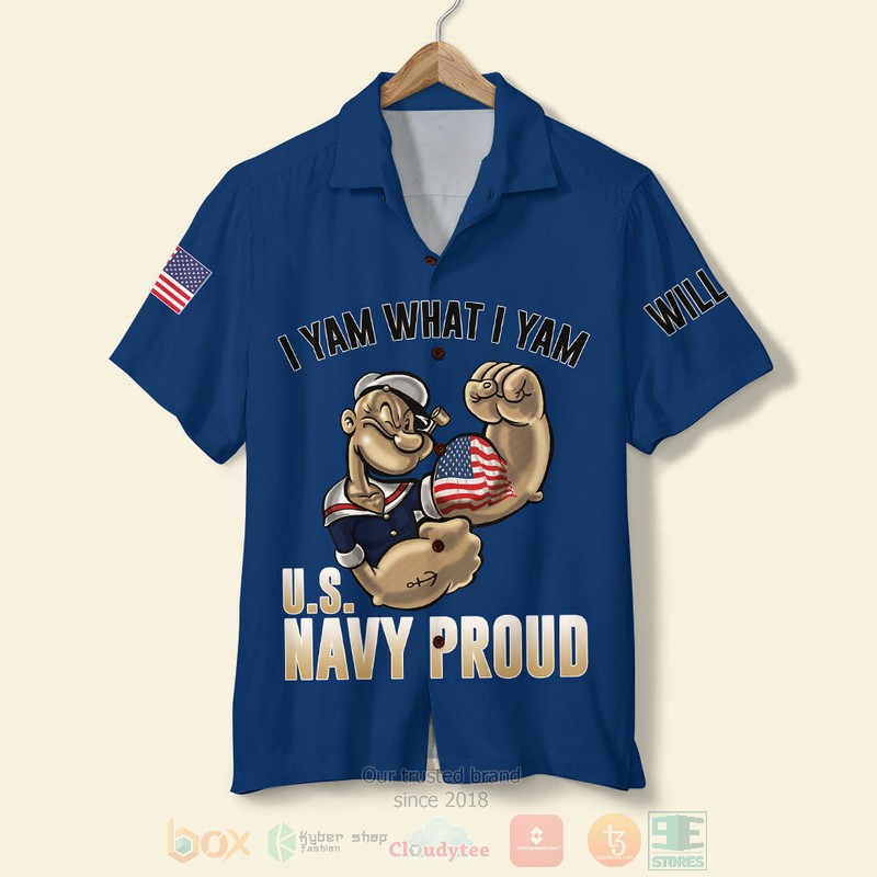 BEST I Yam What I Yam Popeye Custom Name 3D Aloha Shirt word2