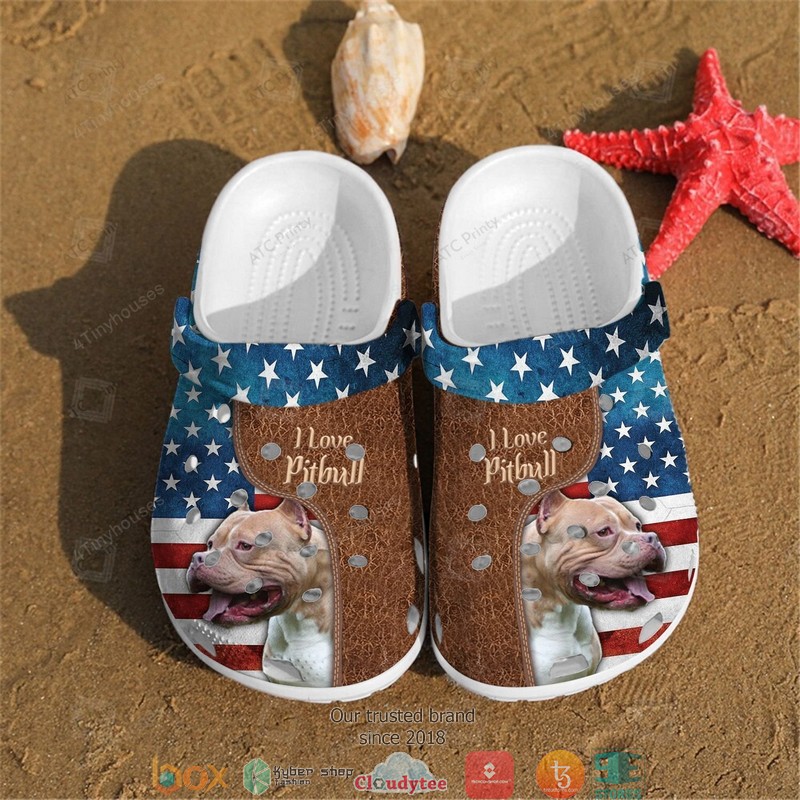 I love Pitbull Crocband Clogs 2 I love Pitbull Crocband Clogs