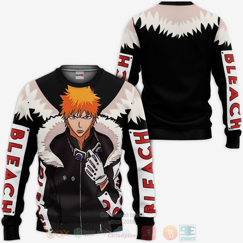 BEST Anime Ichigo Kurosaki Custom Bleach All Over Print Hoodie-Bomber Jacket 2 Ichigo Kurosaki Custom Bleach Anime 3D Hoodie Bomber Jacket 1