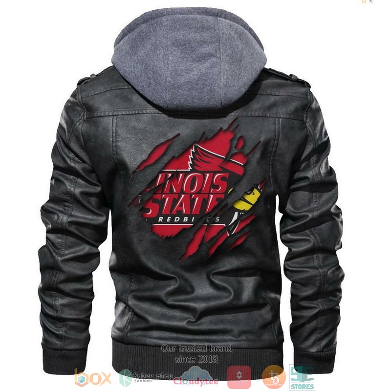 Illinois State Redbirds NCAA Black Leather Jacket 1 Illinois State Redbirds NCAA Black Leather Jacket
