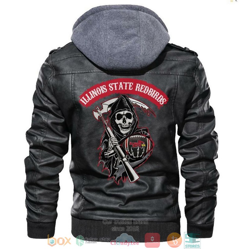 Illinois State Redbirds NCAA Football Sons Of Anarchy Black Leather Jacket