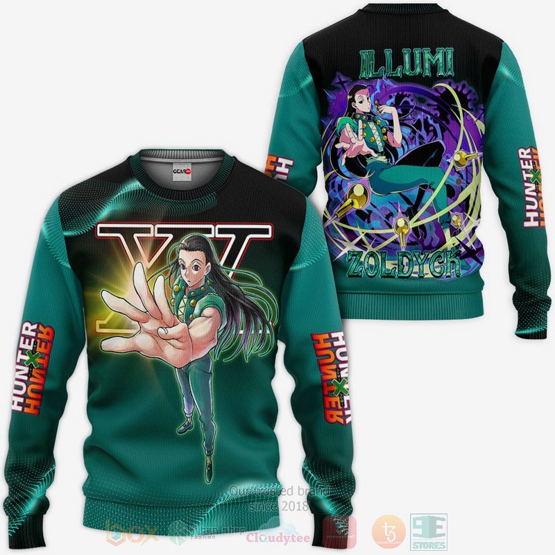 BEST Anime Illumi Zoldyck Custom Hunter x Hunter All Over Print Hoodie-Bomber Jacket 2 Illumi Zoldyck Custom Anime Hunter x Hunter 3D Hoodie Bomber Jacket 1