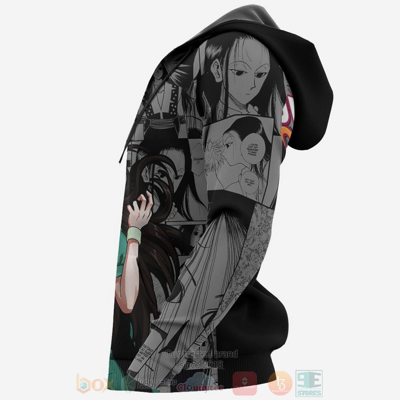 BEST Anime Illumi Zoldyck Custom Hunter x Hunter Anime-Manga All Over Print Hoodie-Bomber Jacket 6 Illumi Zoldyck Custom Hunter x Hunter Anime Manga 3D Hoodie Bomber Jacket 1 2 3 4 5
