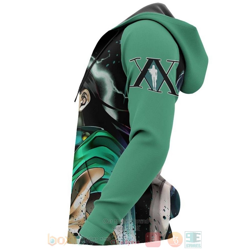 BEST Anime Illumi Zoldyck Custom Hunter x Hunter Green All Over Print Hoodie-Bomber Jacket 6 Illumi Zoldyck Custom Hunter x Hunter Anime Green 3D Hoodie Bomber Jacket 1 2 3 4 5