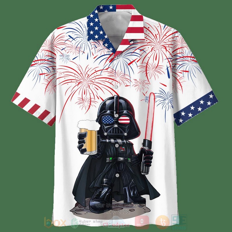BEST Independence Day Star Wars Darth Vader With Beer All Over Print Tropical Shirt 3 Independence Day Star Wars Darth Vader With Beer Short Sleeve Hawaiian Shirt