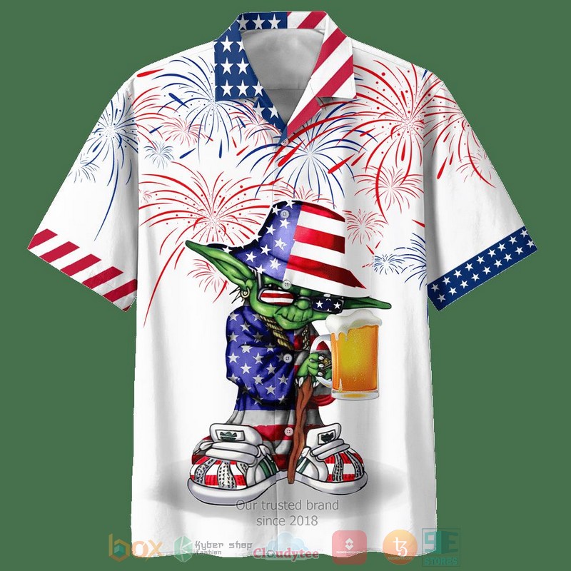 Independence Day Star Wars Yoda With Beer Hawaiian Shirt