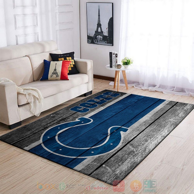 Indianapolis Colts NFL Team Logo Wooden Area Rugs