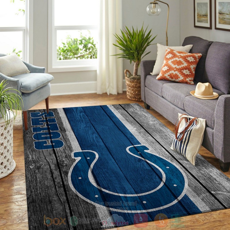 Indianapolis Colts NFL Team Logo Wooden Area Rugs 1