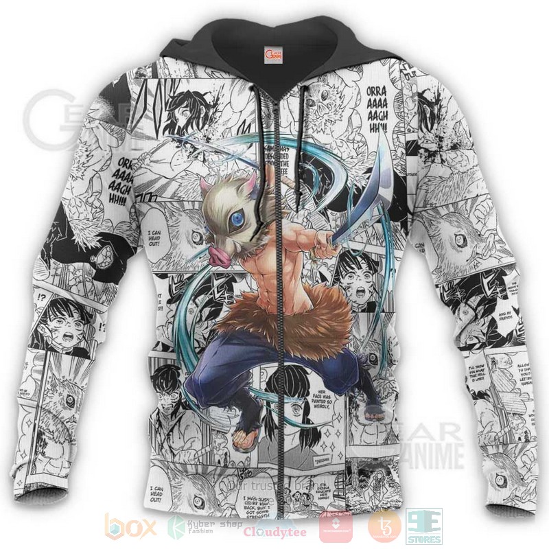 Inosuke Custom Anime Manga Kimetsu 3D Hoodie Shirt 1 2 3 4 5 6 7