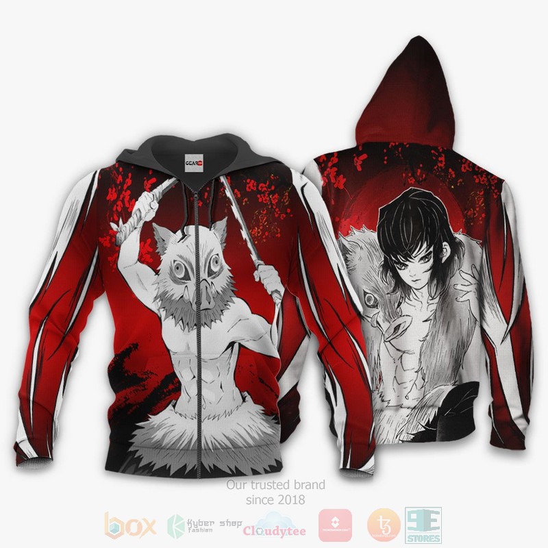 Inosuke Custom Kimetsu Anime 3D Hoodie Bomber Jacket