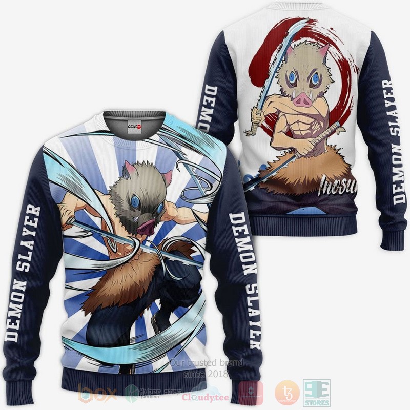 BEST Anime Inosuke Hashibira Kimetsu All Over Print Hoodie-Bomber Jacket 2 Inosuke Hashibira Kimetsu Anime 3D Hoodie Bomber Jacket 1