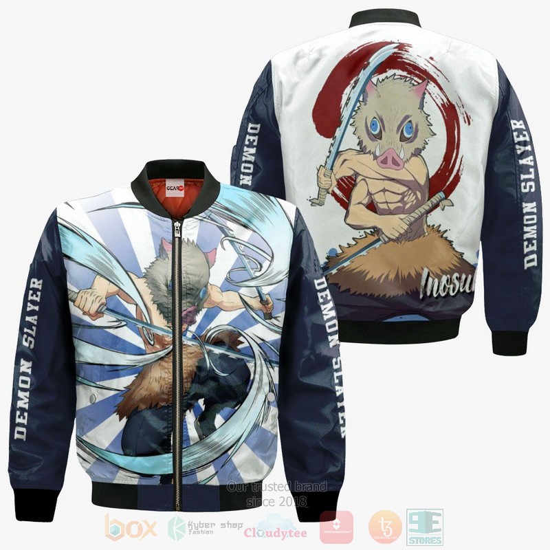 BEST Anime Inosuke Hashibira Kimetsu All Over Print Hoodie-Bomber Jacket 4 Inosuke Hashibira Kimetsu Anime 3D Hoodie Bomber Jacket 1 2 3