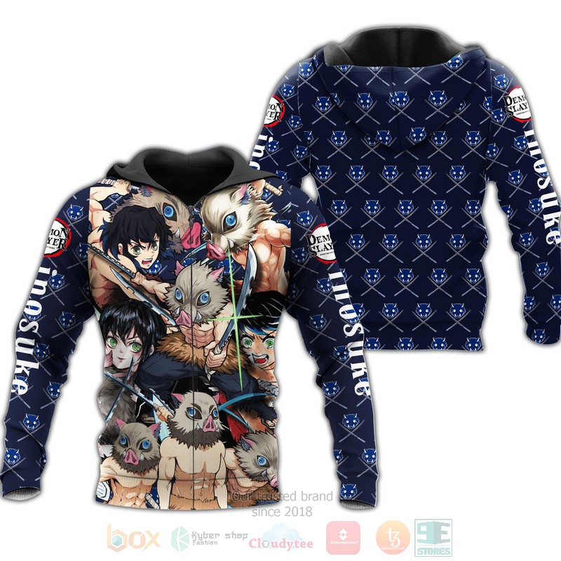 Inosuke Kimetsus Costume Anime 3D Zip Hoodie