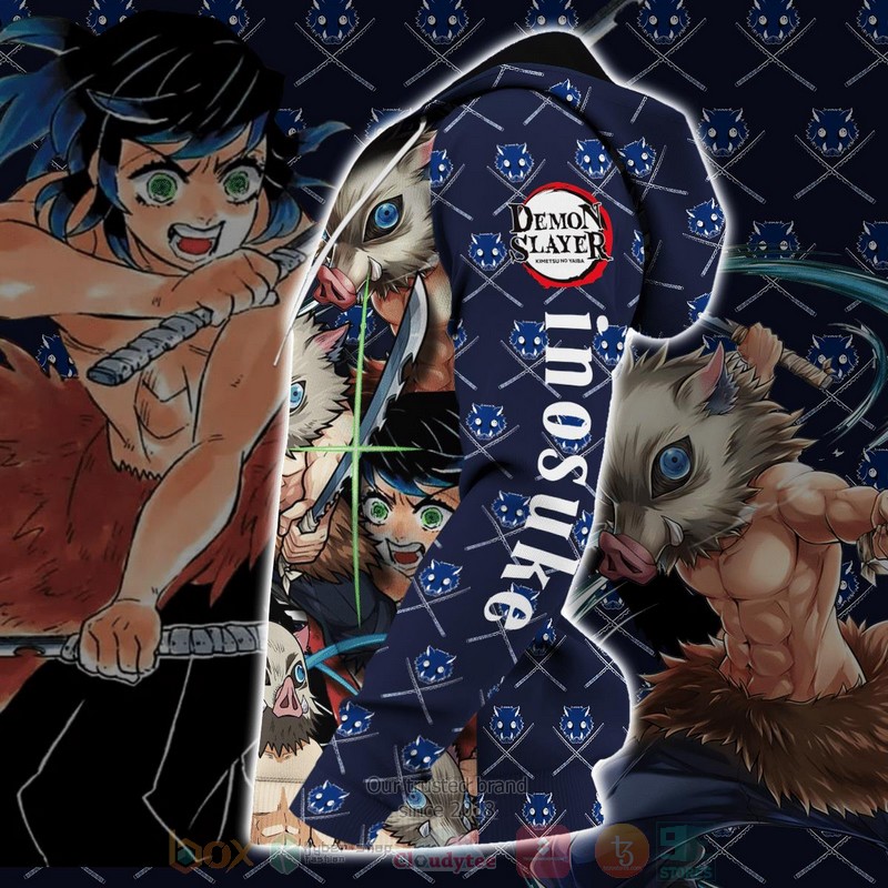BEST Anime Inosuke Kimetsus Costume All Over Print 3D Zip Hoodie 3 Inosuke Kimetsus Costume Anime 3D Zip Hoodie 1 2