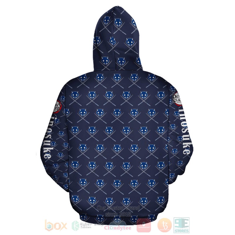 BEST Anime Inosuke Kimetsus Costume All Over Print 3D Zip Hoodie 4 Inosuke Kimetsus Costume Anime 3D Zip Hoodie 1 2 3