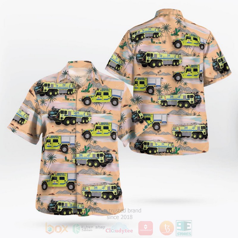 International Airport DIA ARFF Station 3 DFD Station 33 Hawaiian Shirt