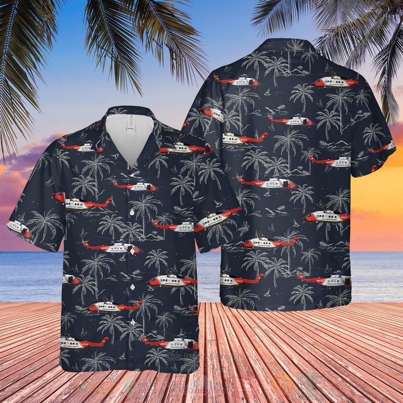 Irish Coast Guard Garda Costa Aircraft Hawaiian Shirt