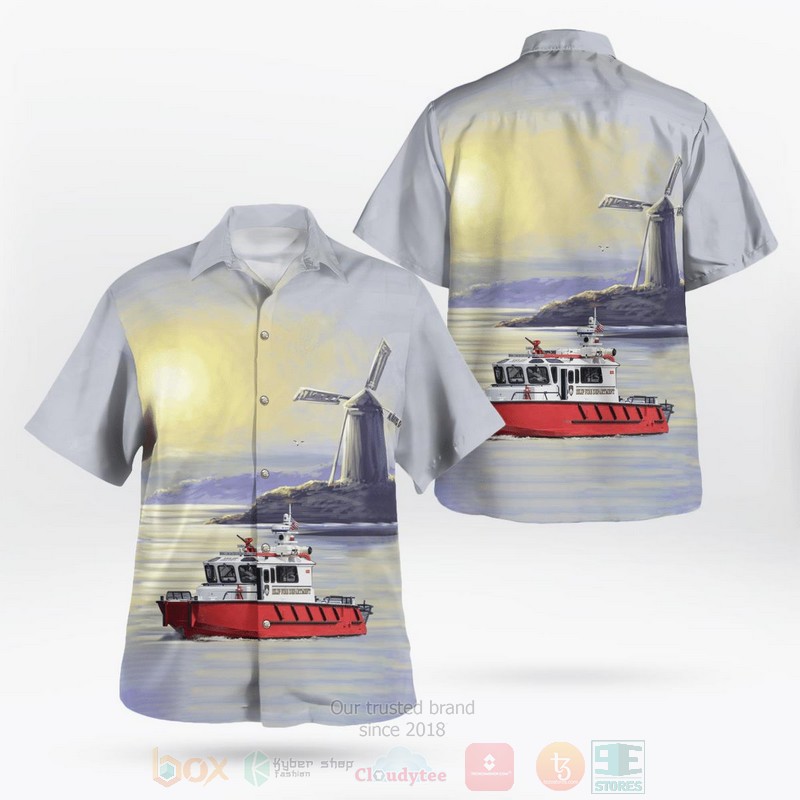 BEST Islip, Long Island, NY Fire Boat New York 3D Aloha Shirt word2
