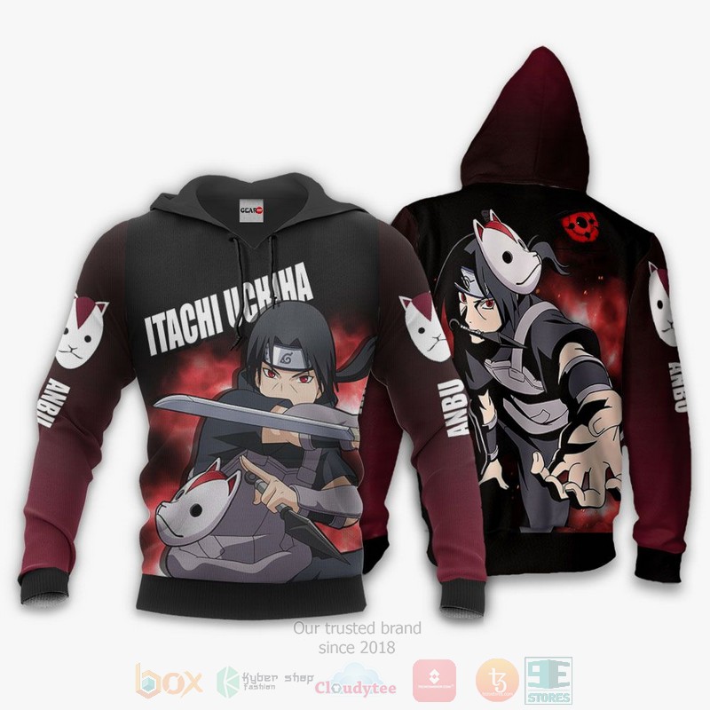 BEST Anime Itachi Anbu Naruto Custom All Over Print Hoodie-Bomber Jacket 3 Itachi Anbu Naruto Custom Anime 3D Hoodie Bomber Jacket 1 2