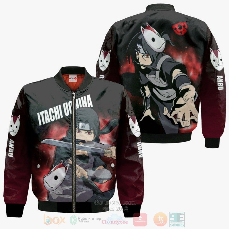 BEST Anime Itachi Anbu Naruto Custom All Over Print Hoodie-Bomber Jacket 4 Itachi Anbu Naruto Custom Anime 3D Hoodie Bomber Jacket 1 2 3